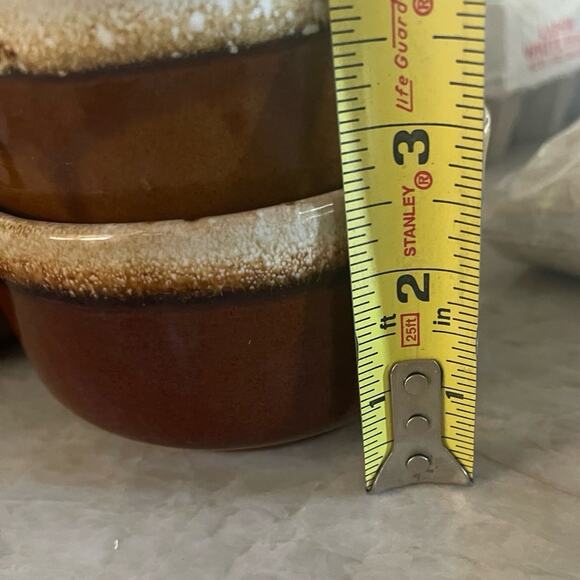 Vintage Western Stoneware drip glaze soup bowls set of 4 - Picture 11 of 12